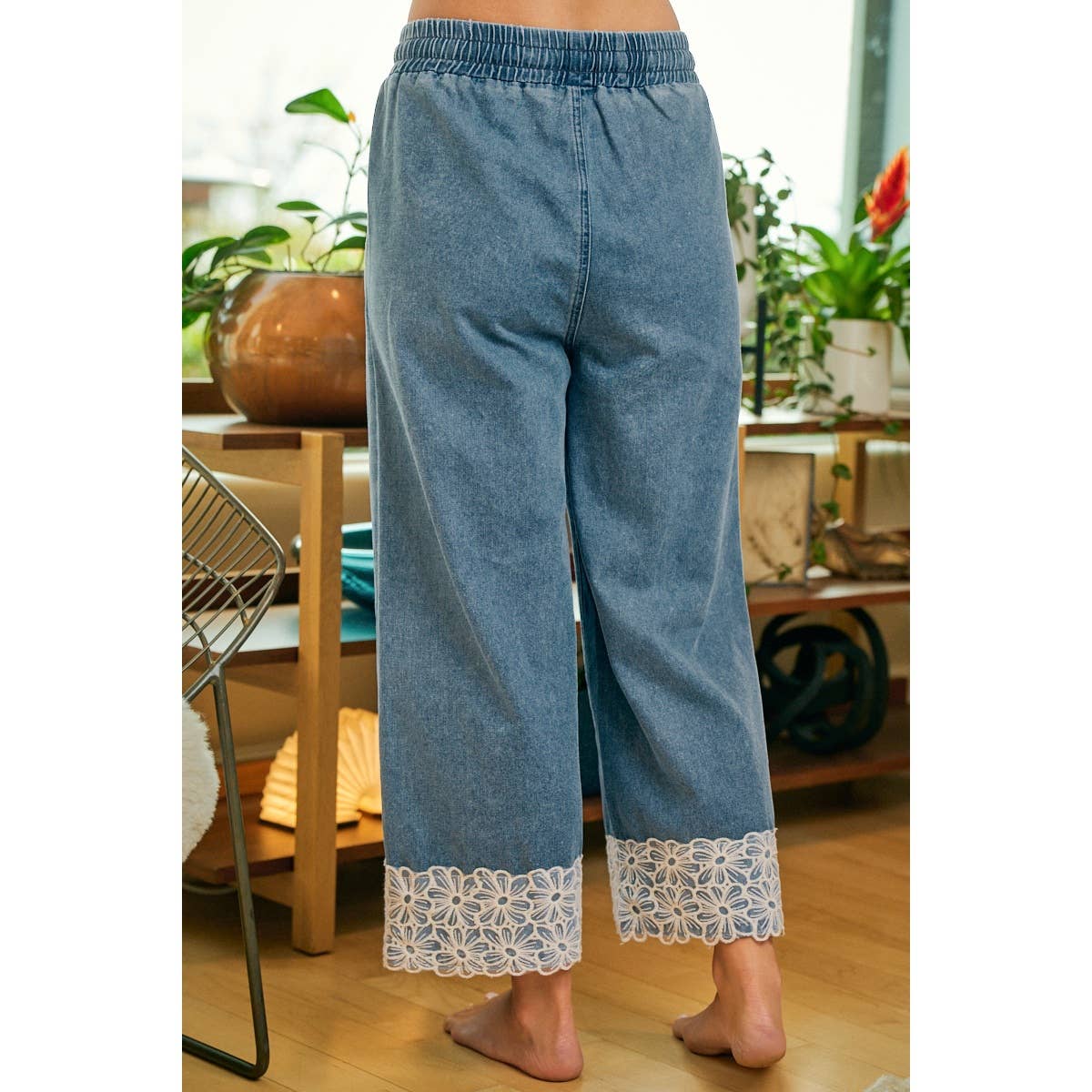 A Little Lace Denim Pant