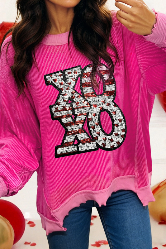 XOXO Sequin Pullover Top