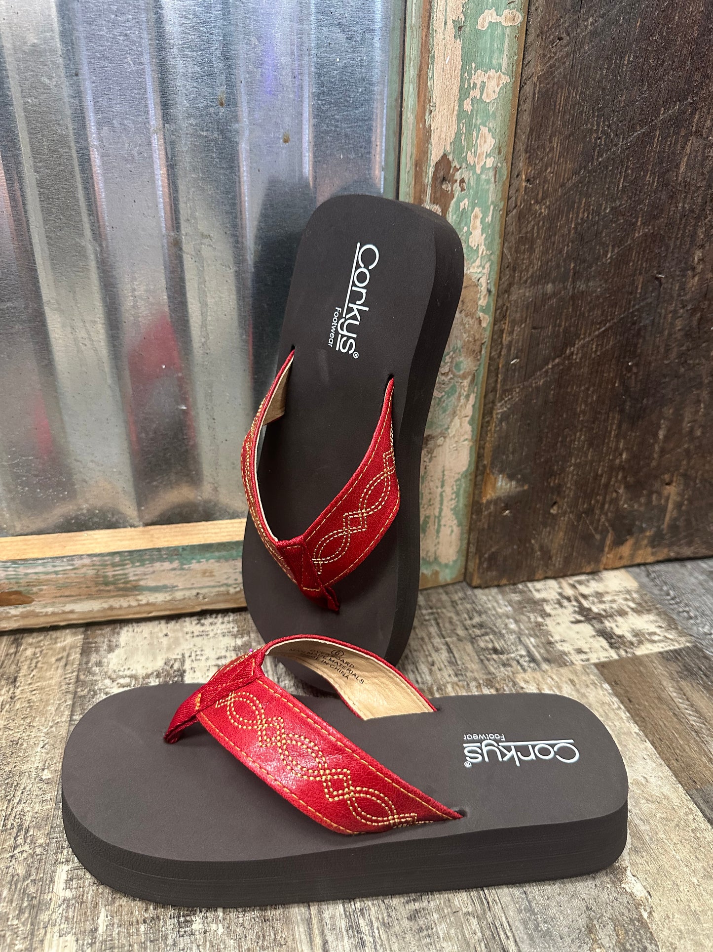 Overboard Red Flip Flops