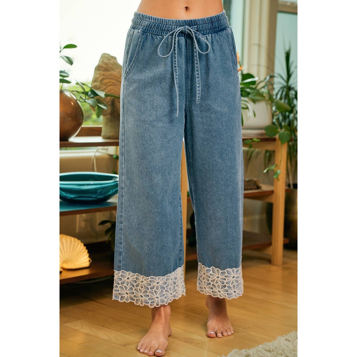 A Little Lace Denim Pant