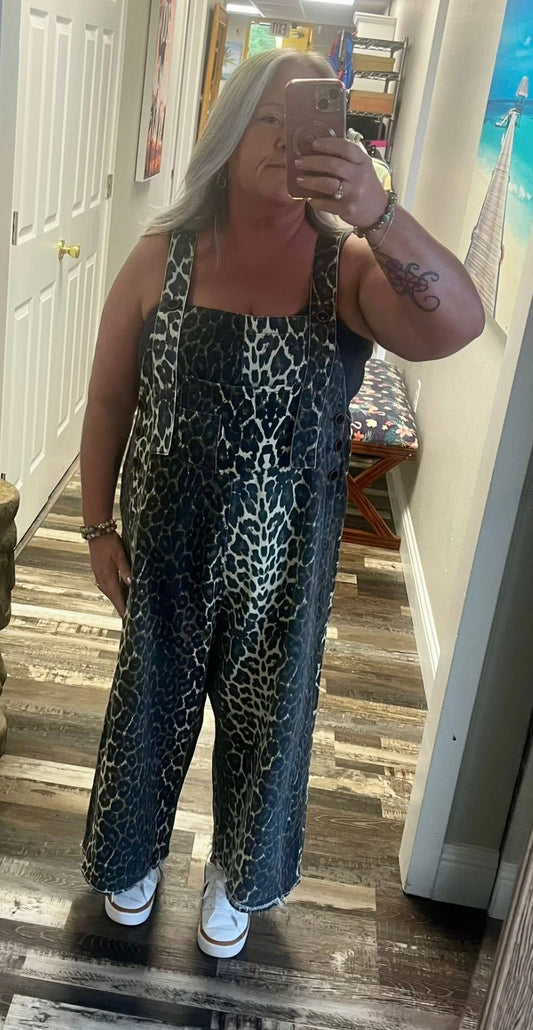 Animal Print Overalls