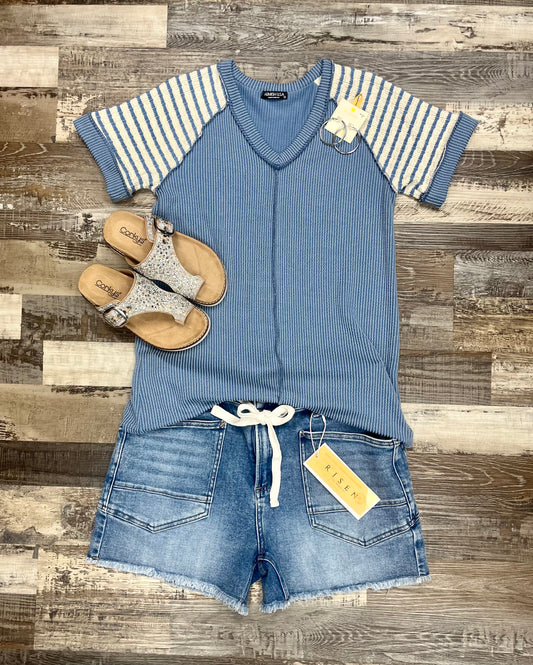 Denim Vintage & Stripes Top