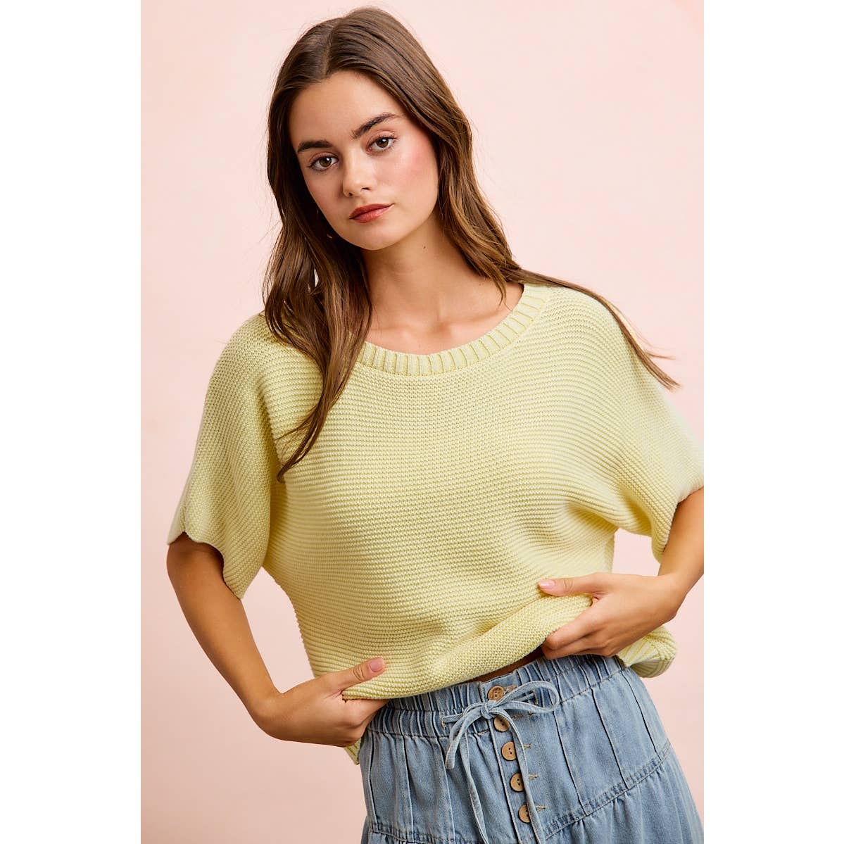 Washed Short Sleeve Top