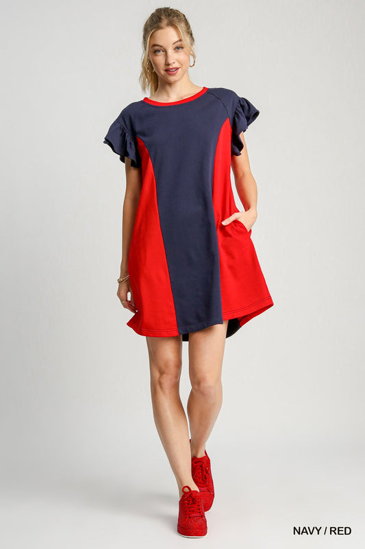 Red & Navy Dress