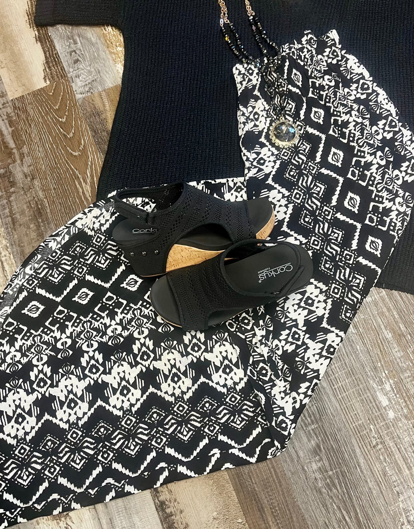 Geo Print Gauze Pants