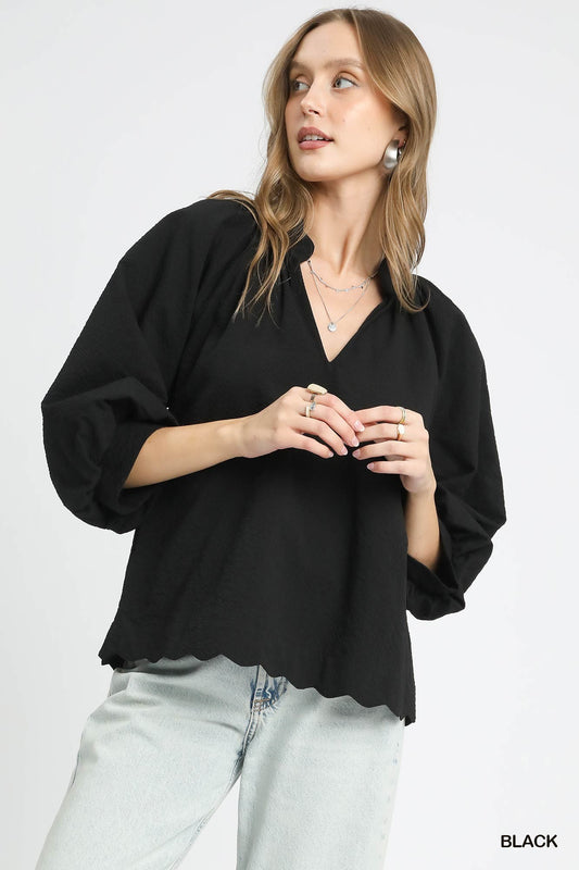 Scallop Edged Blouse