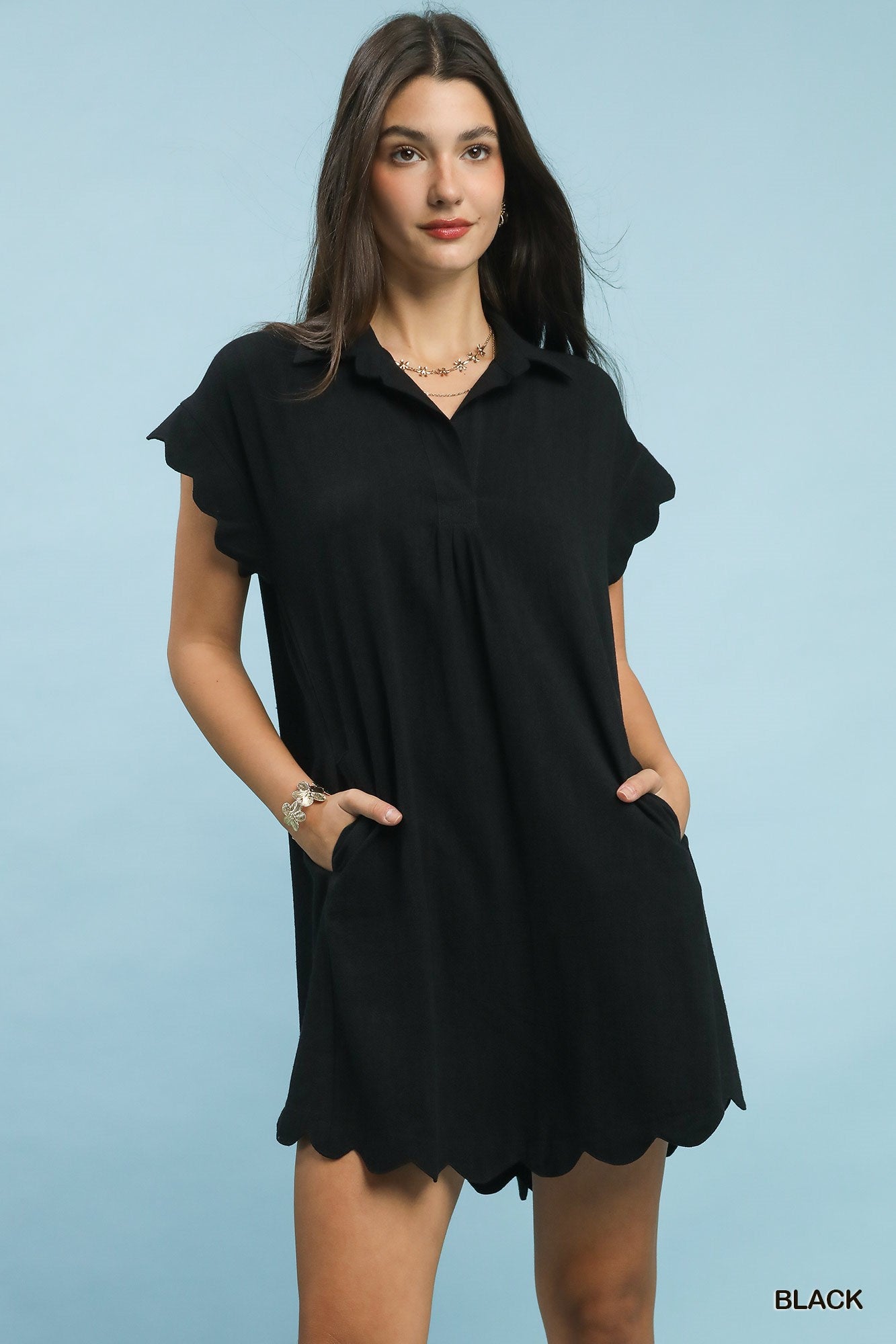 Scalloped hem Dress