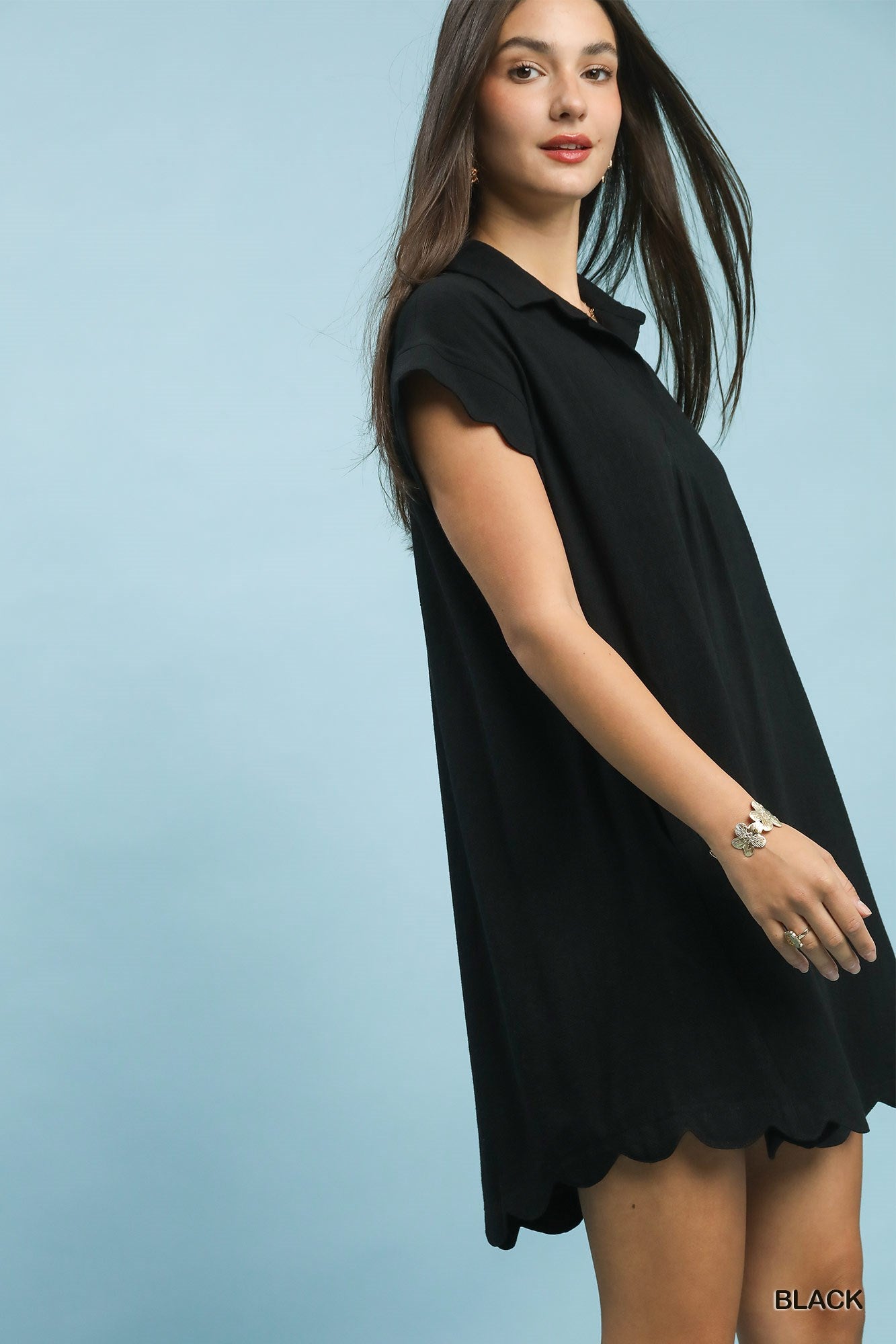 Scalloped hem Dress