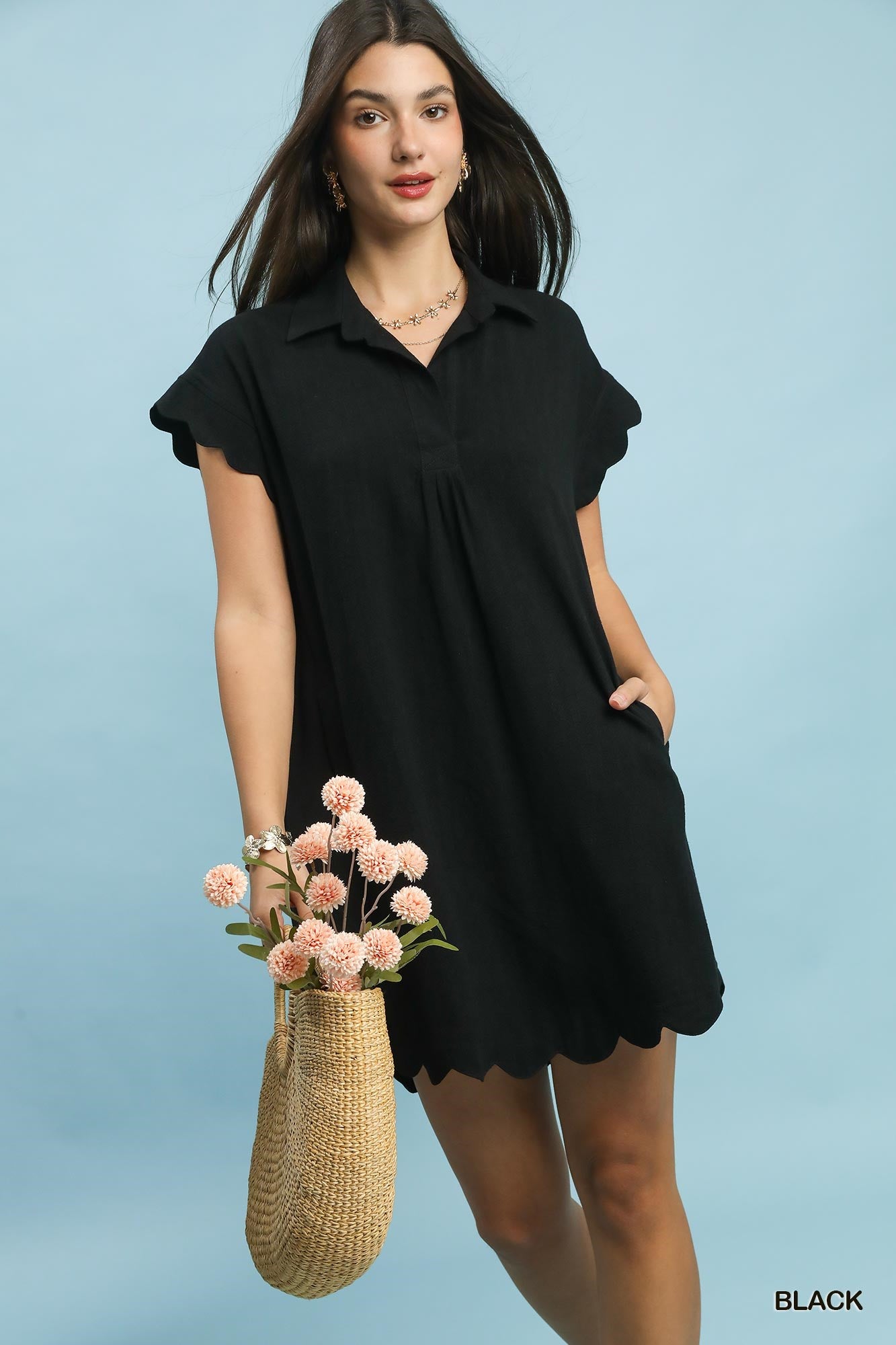 Scalloped hem Dress