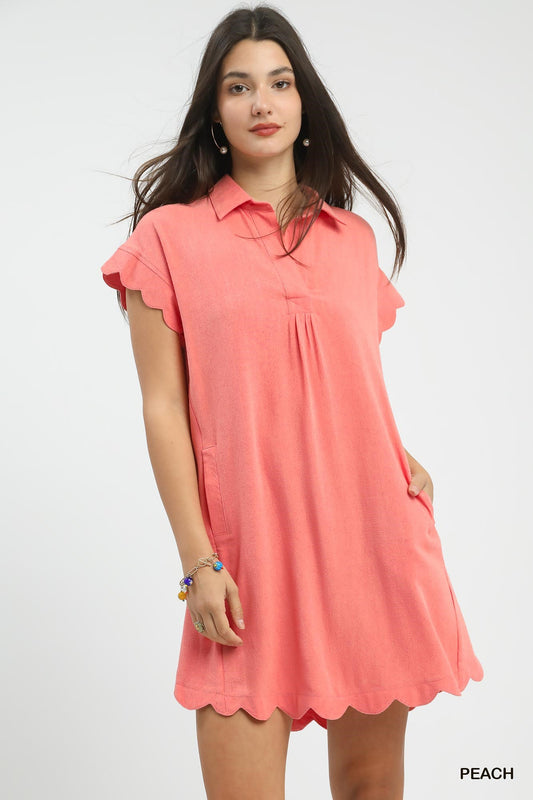 Peachy Keen Scalloped Dress