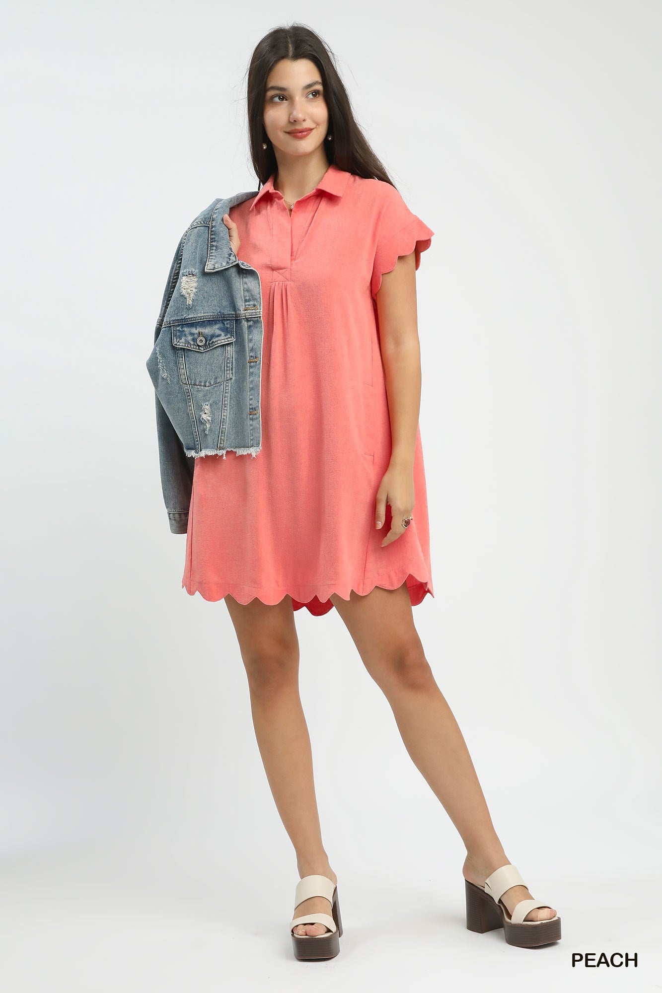 Peachy Keen Scalloped Dress