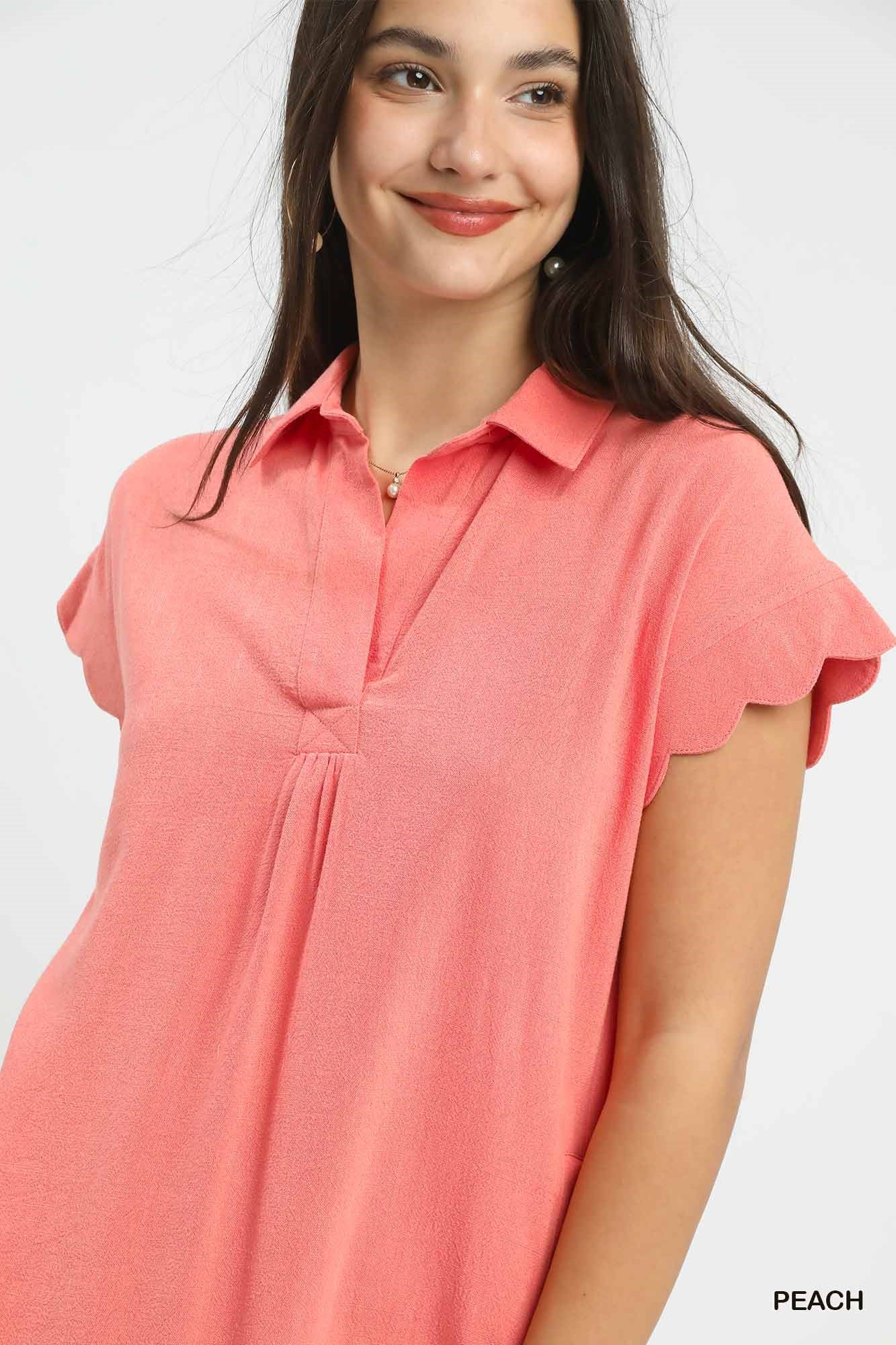 Peachy Keen Scalloped Dress