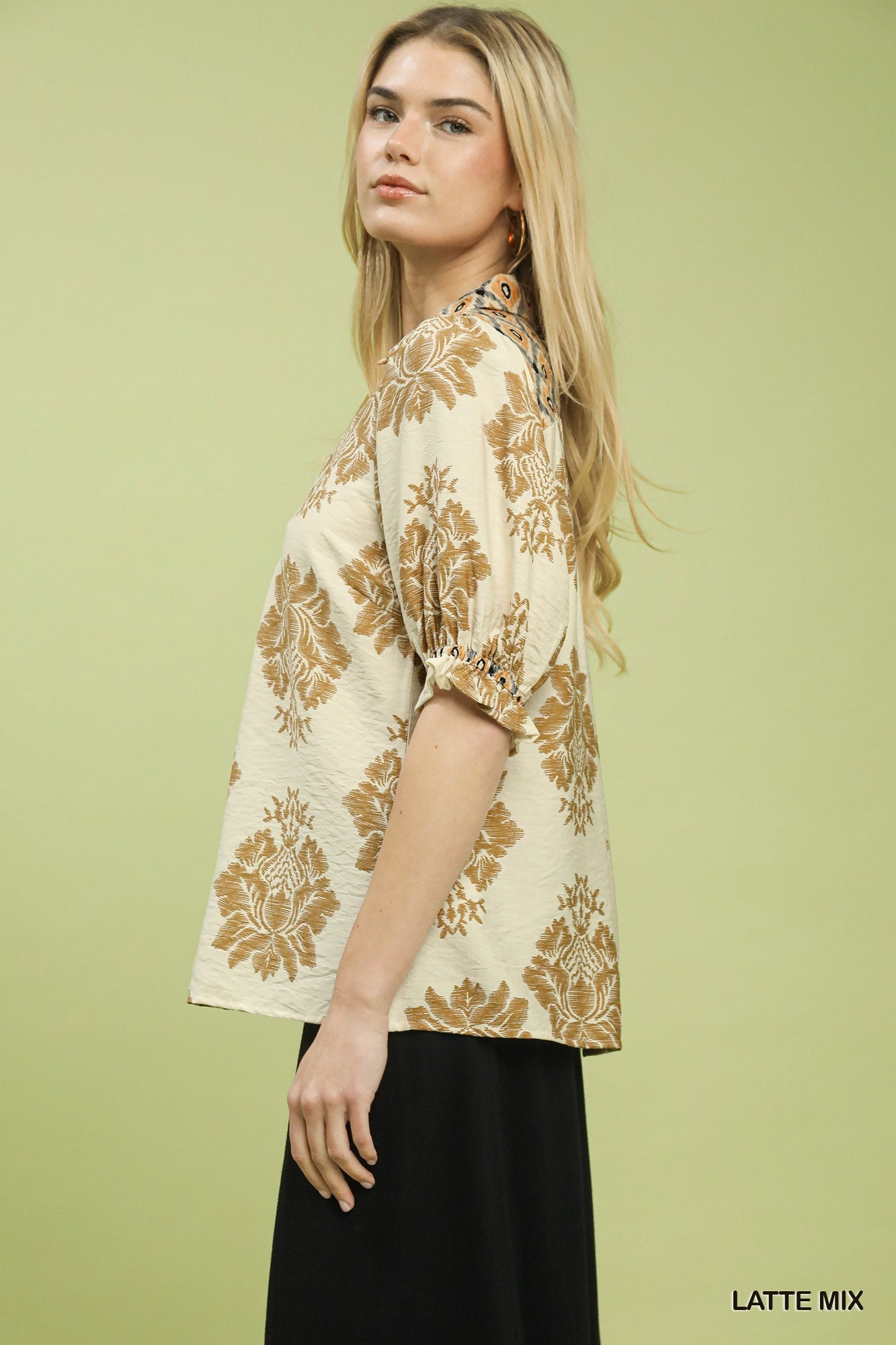 Latte Floral Top