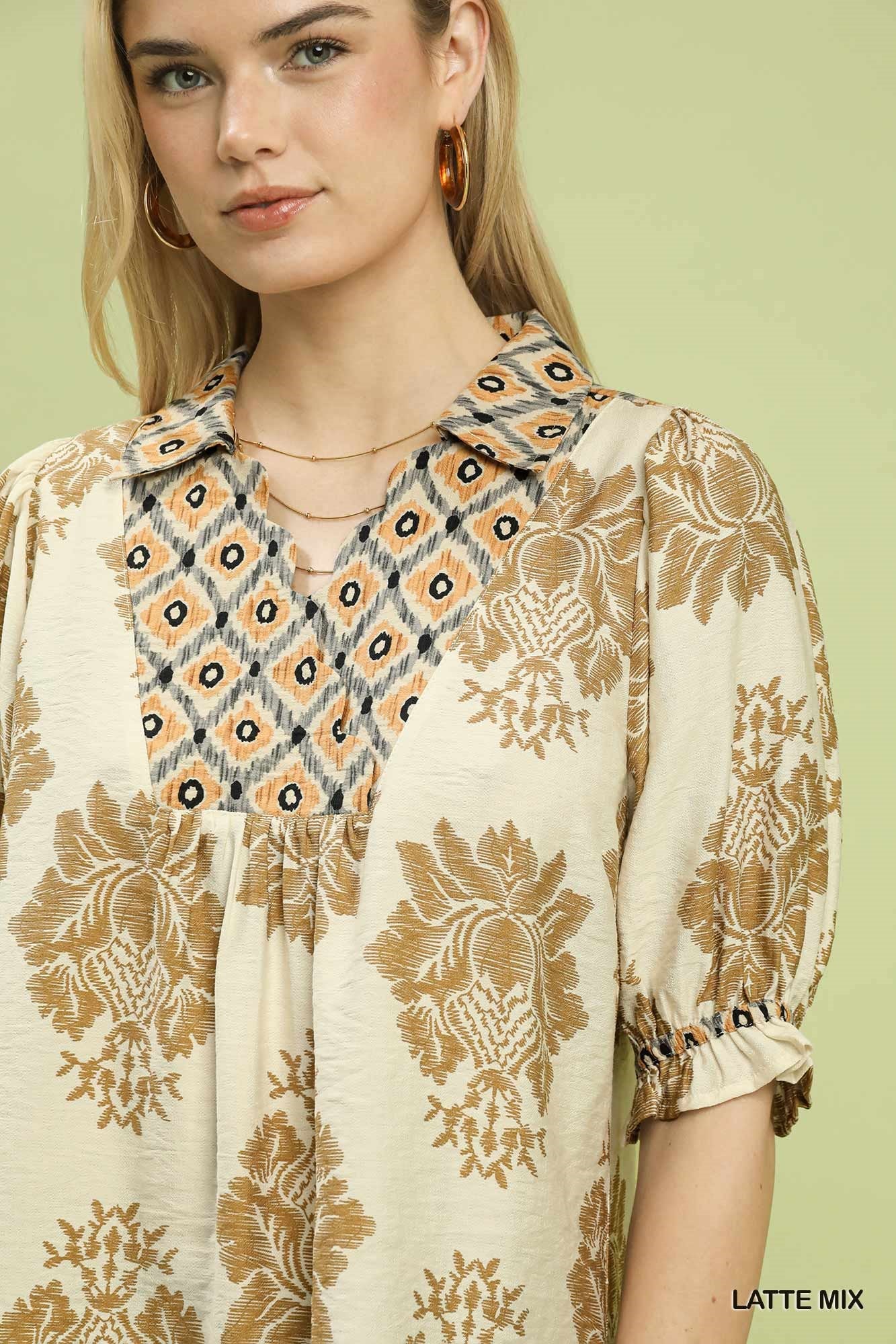 Latte Floral Top