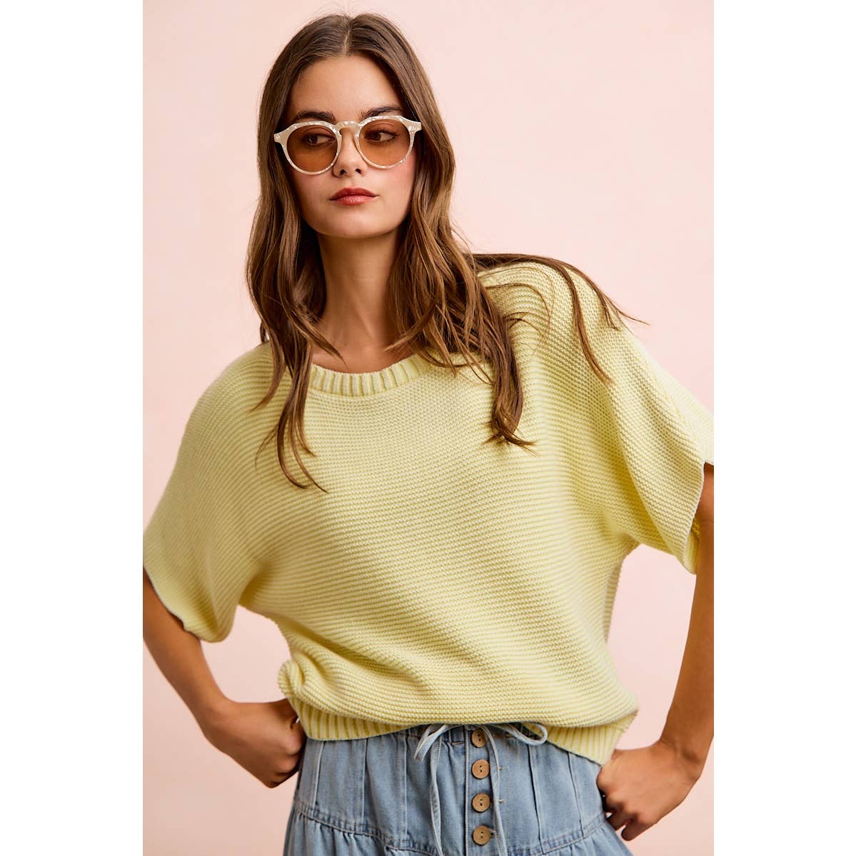 Washed Short Sleeve Top