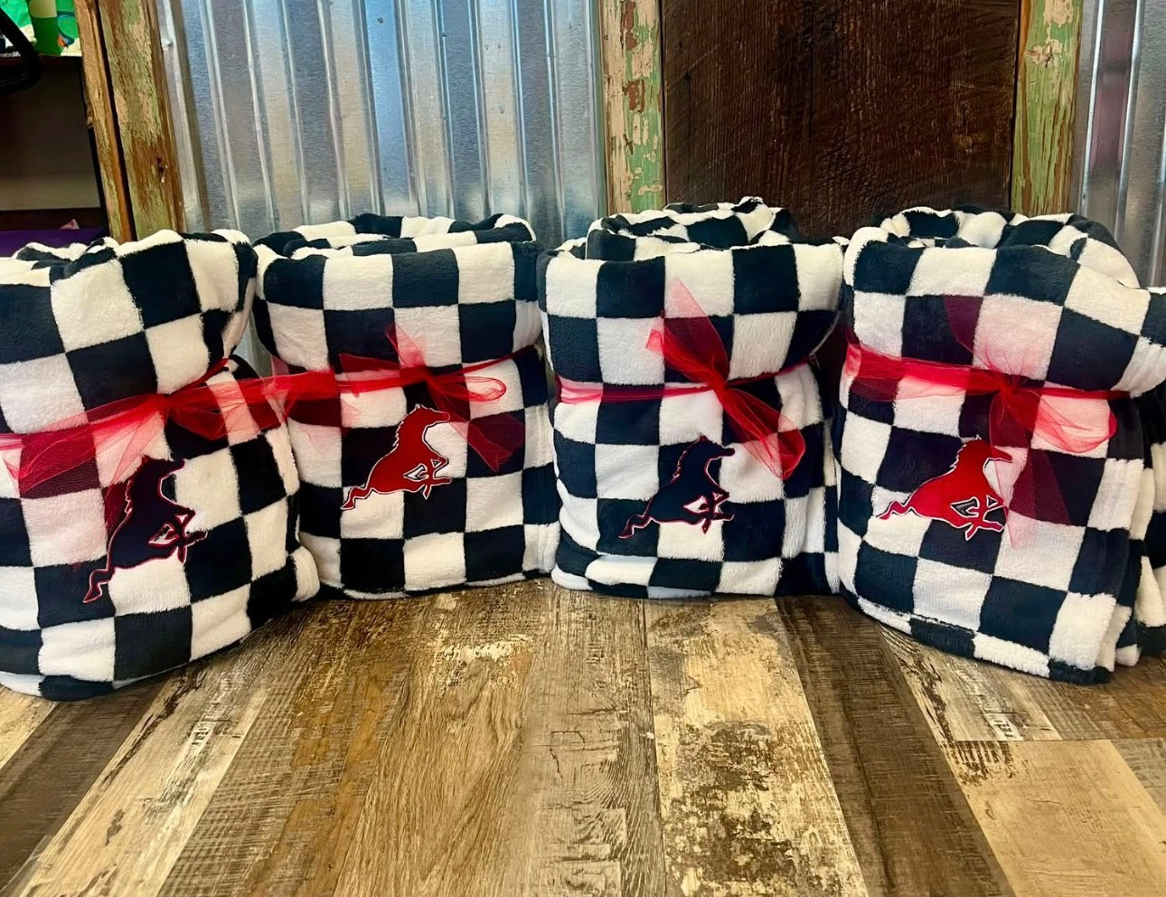 Mustang checkered Blanket