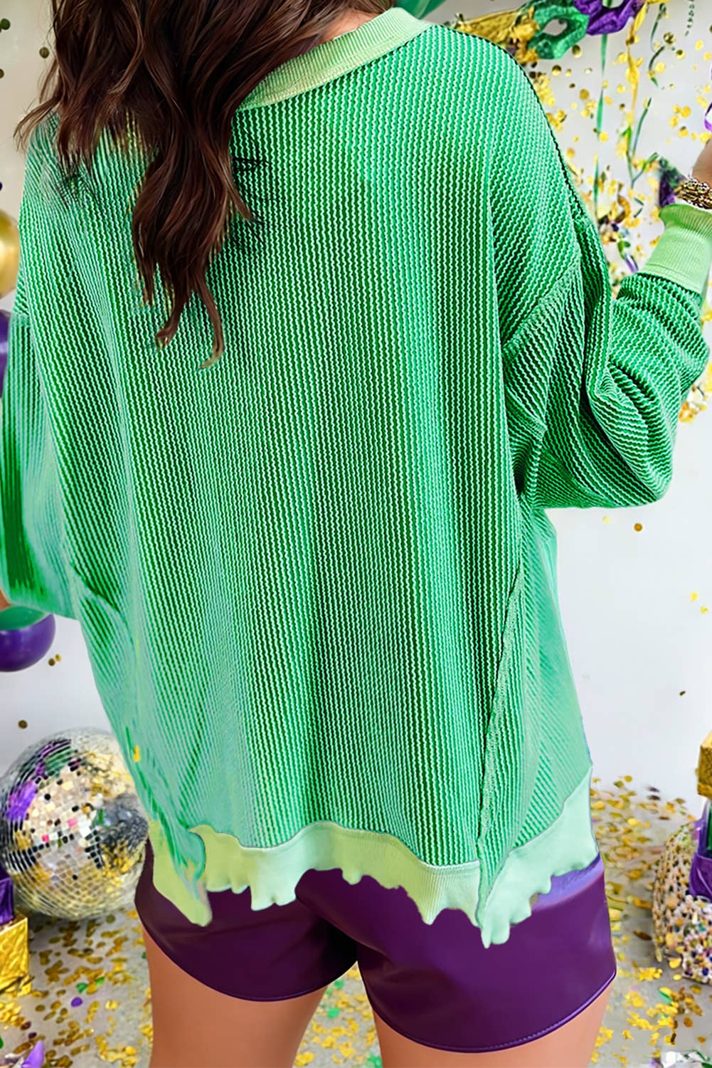 Mardi Gras Sequin Patch Top