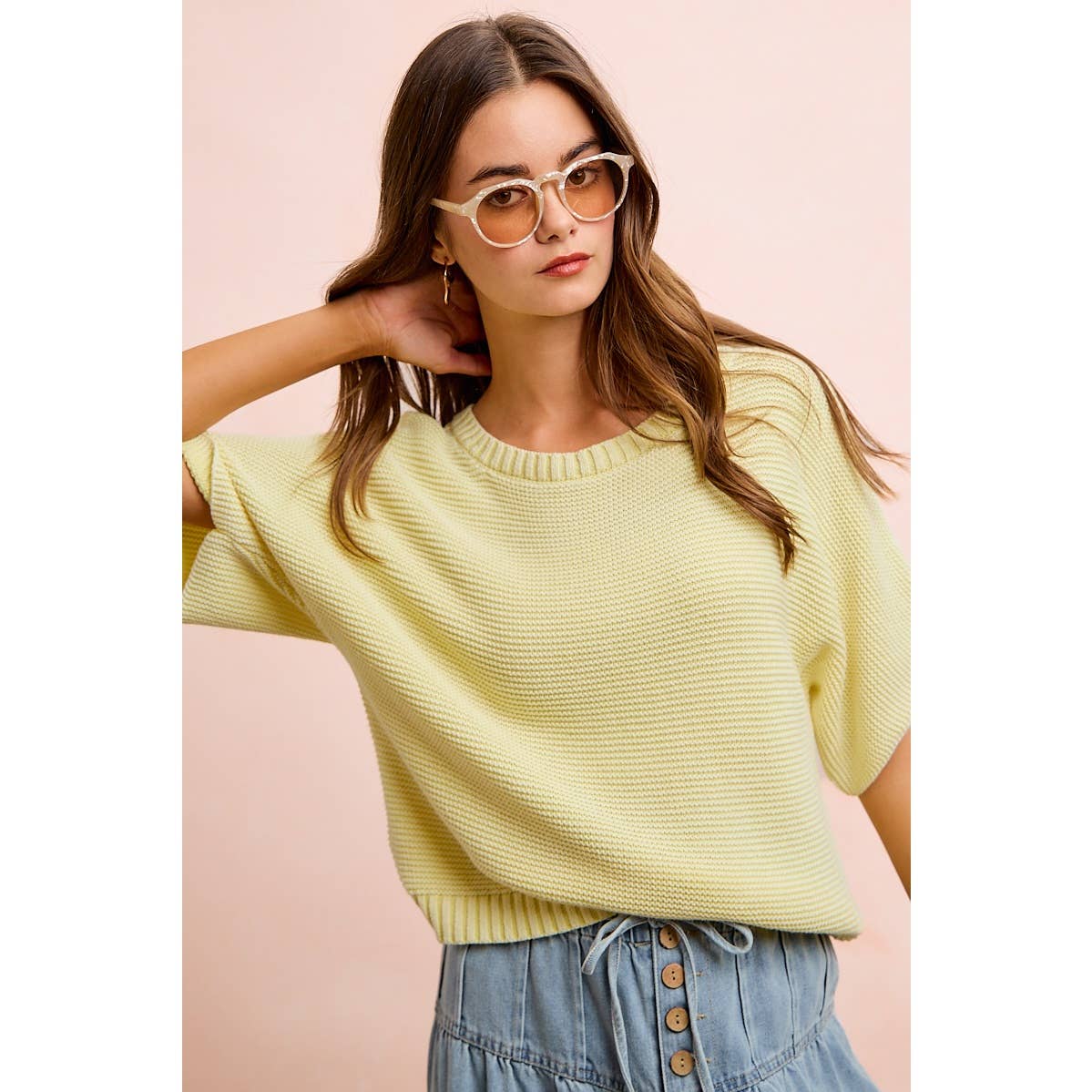 Washed Short Sleeve Top