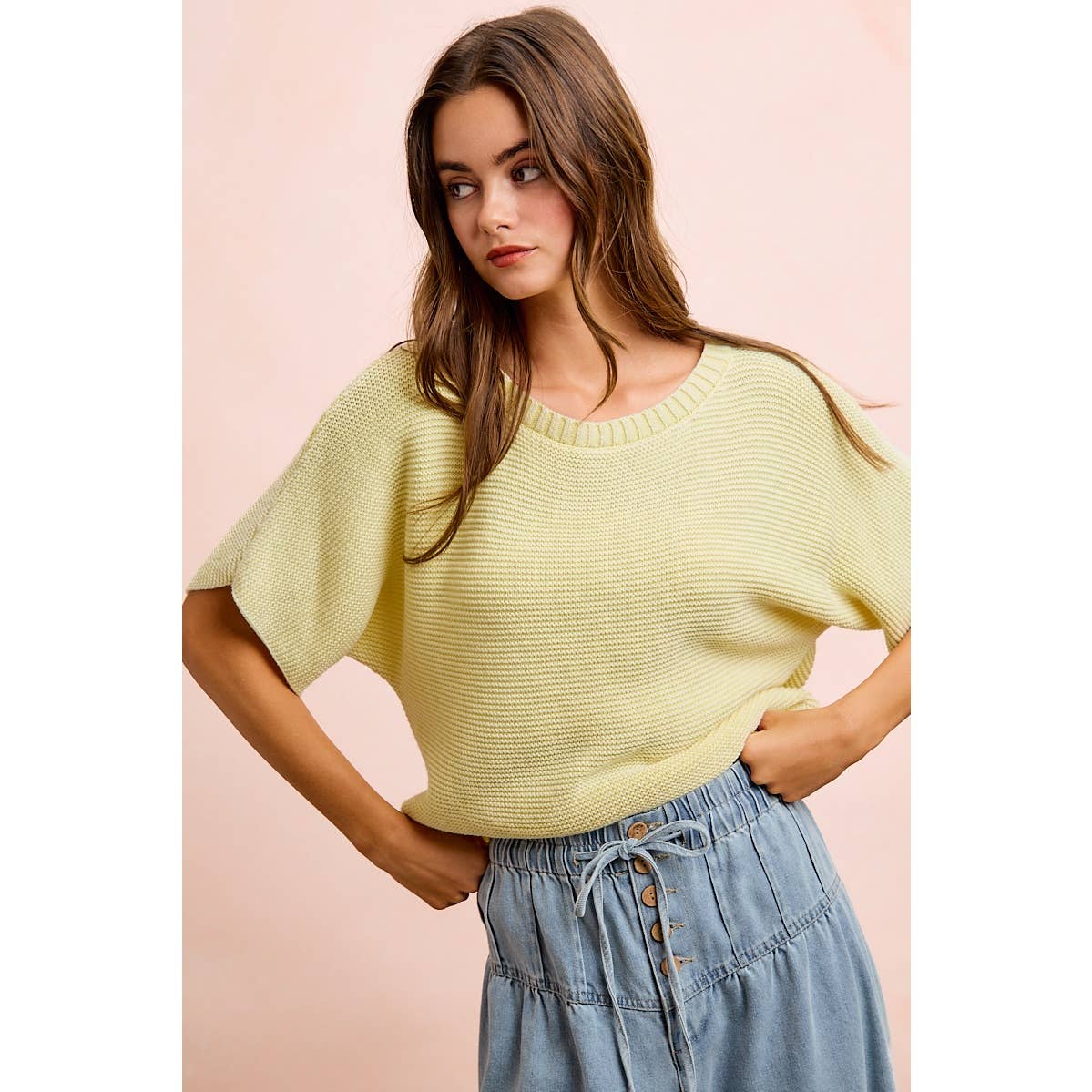 Washed Short Sleeve Top