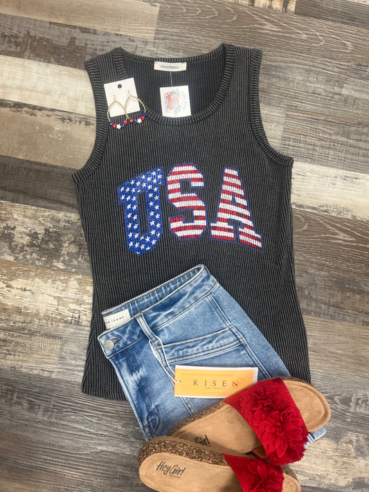 Flag Ribbed Tank