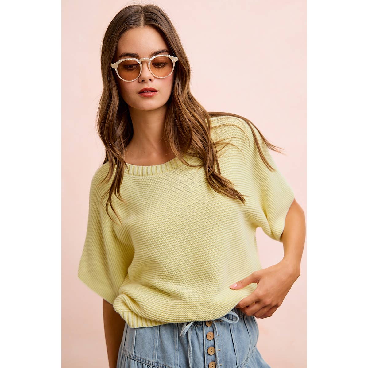 Washed Short Sleeve Top