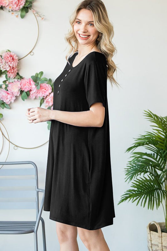 Button Midi Dress