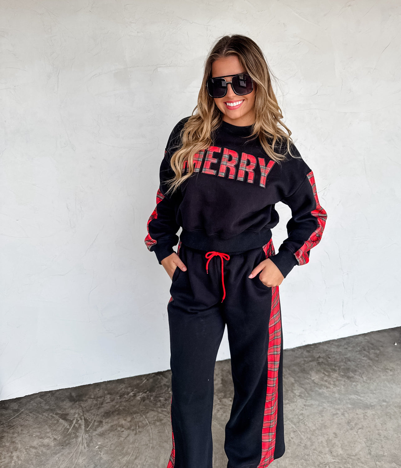 Merry Plaid Pant Set