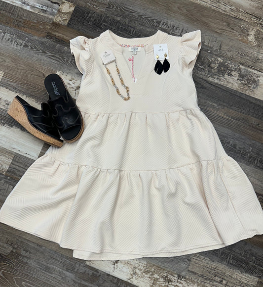 Cream Textured Dress