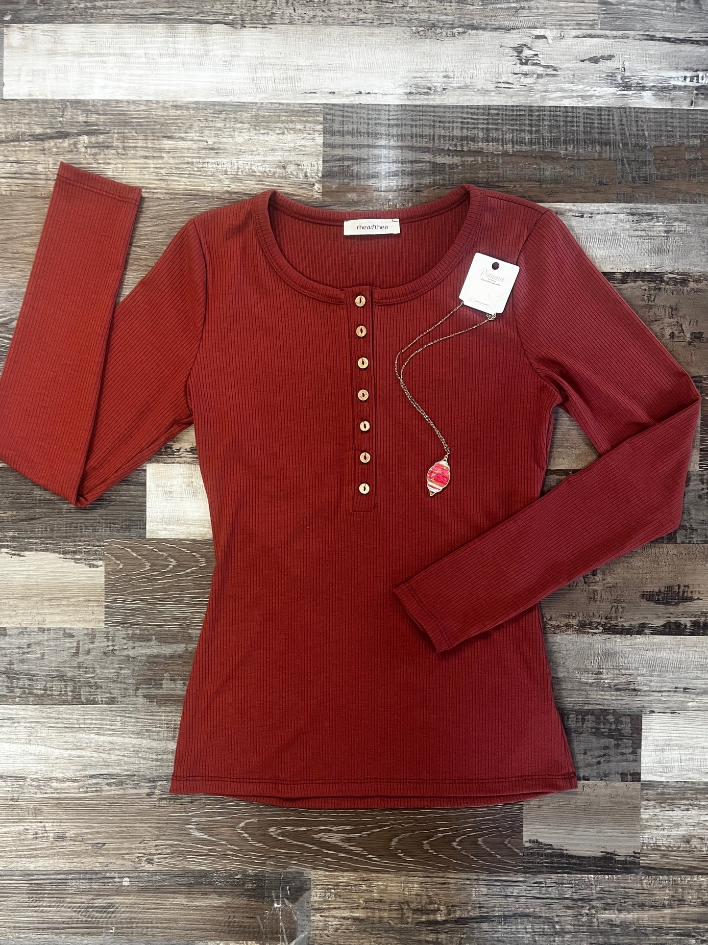 Ribbed Button Top