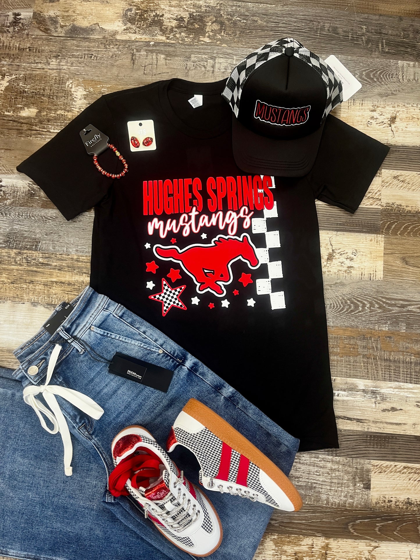 Mustang Check & Stars Tee