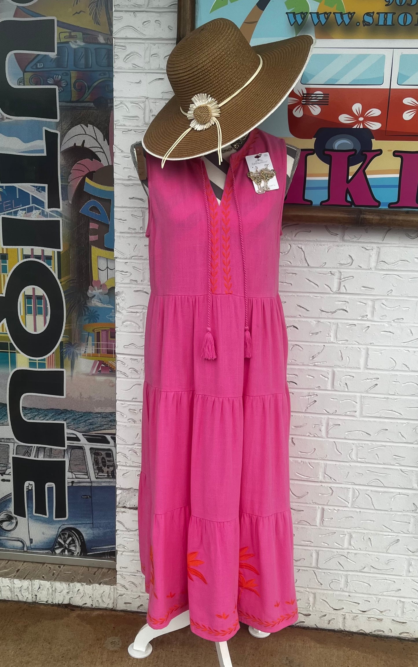 Pink Palm Dress