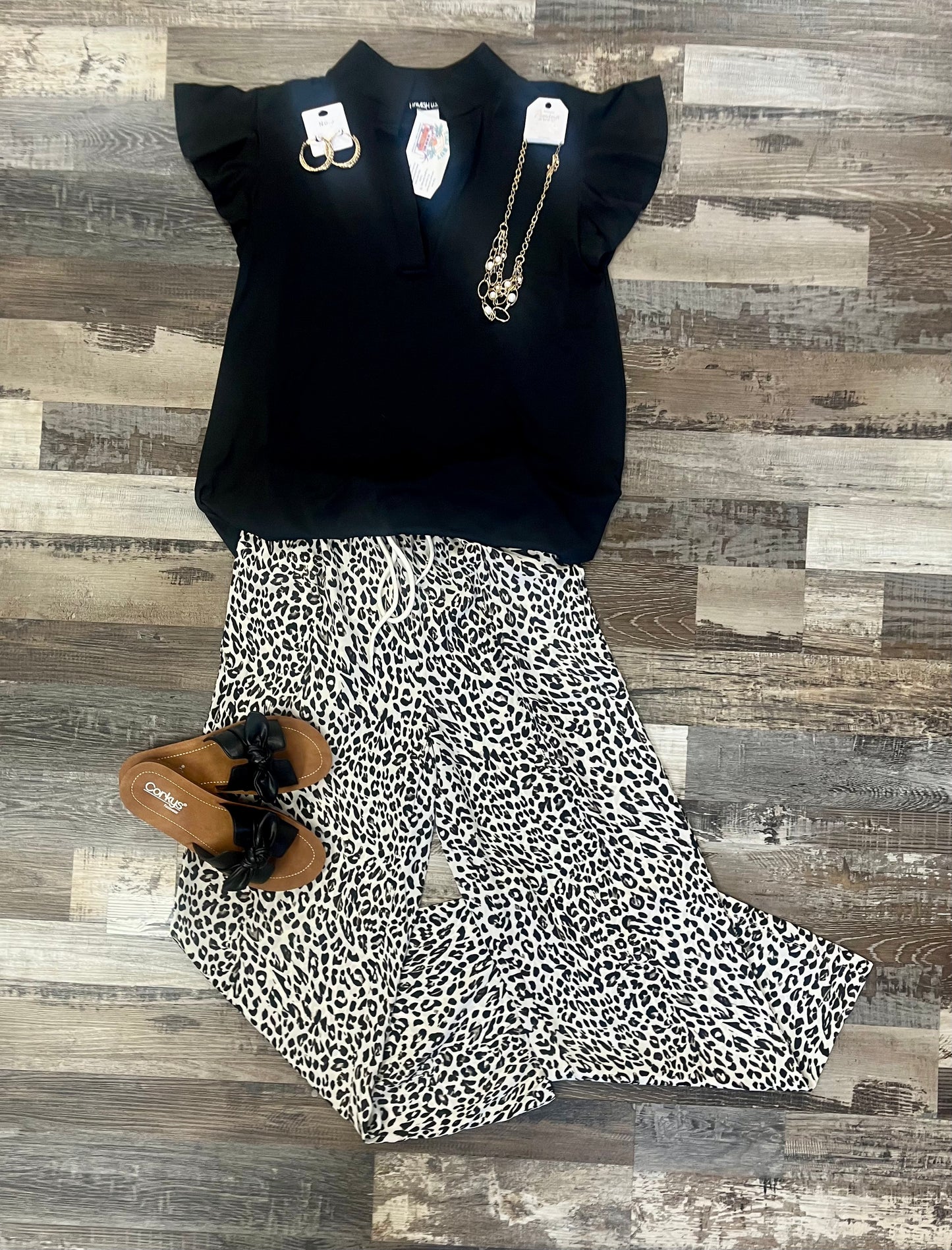 Real Leopard Drawstring Pants