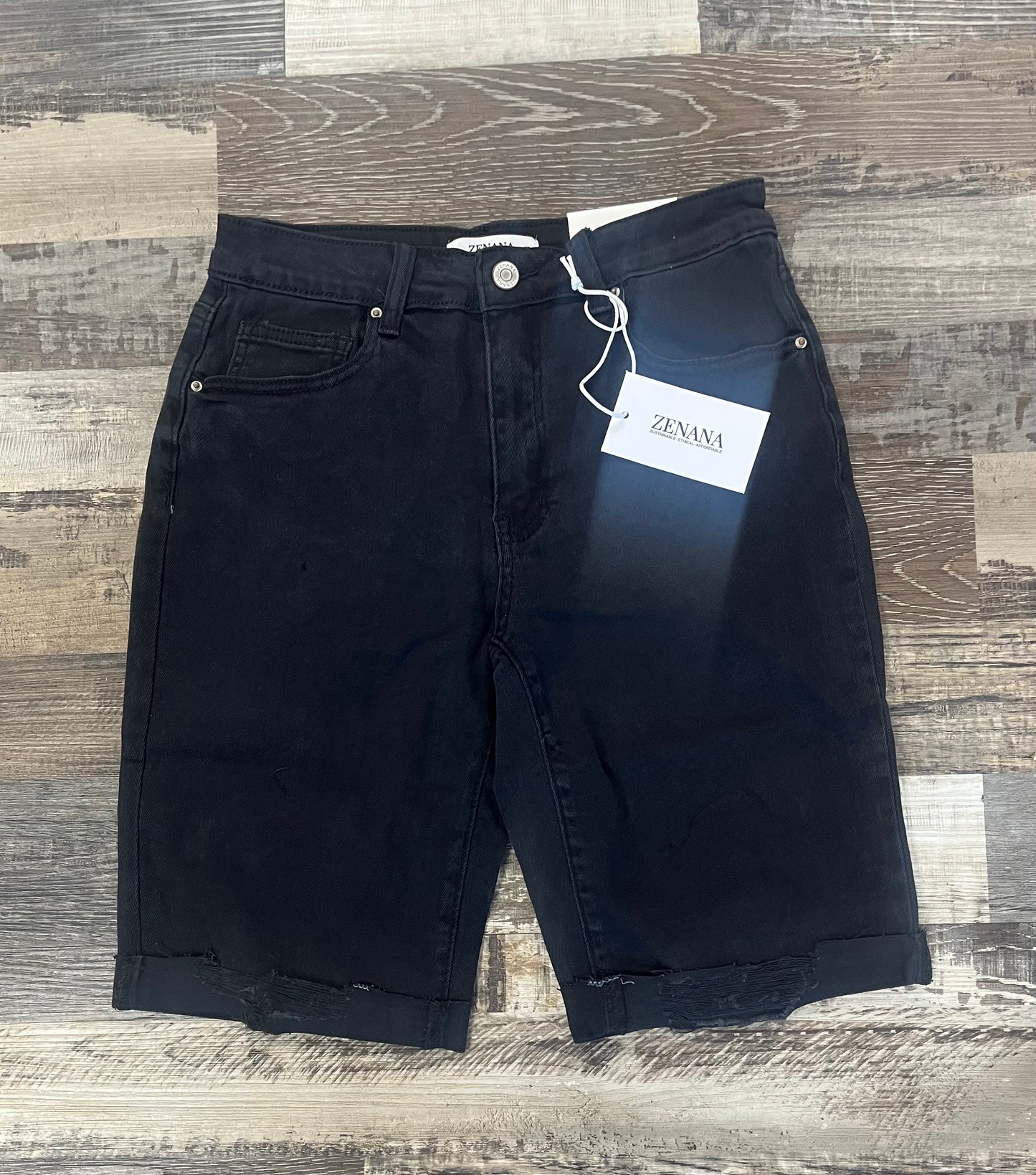 Black Denim Shorts