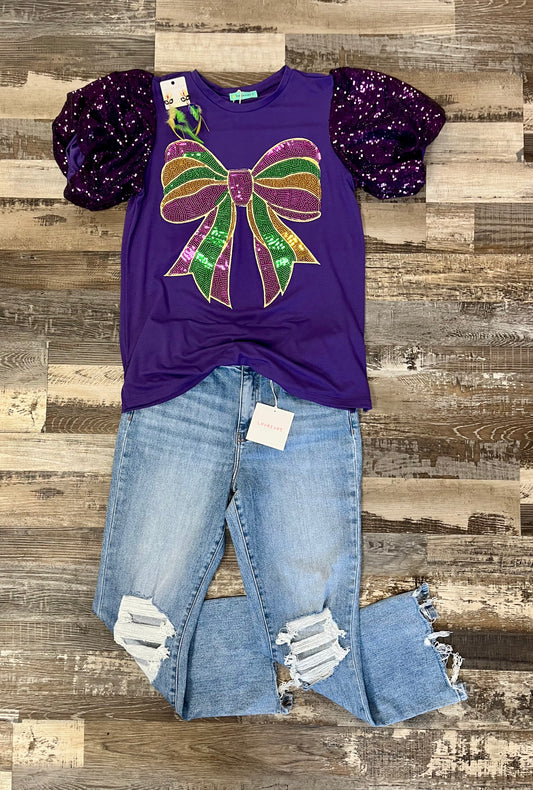 Mardi Gras Glitter Top