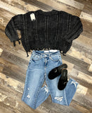 Fringed Cable Knit Sweater