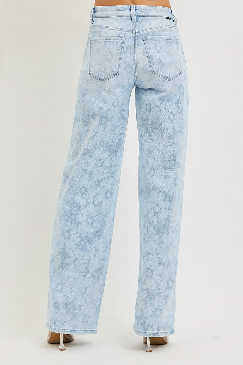 Risen Sunwashed Floral Jean  21580