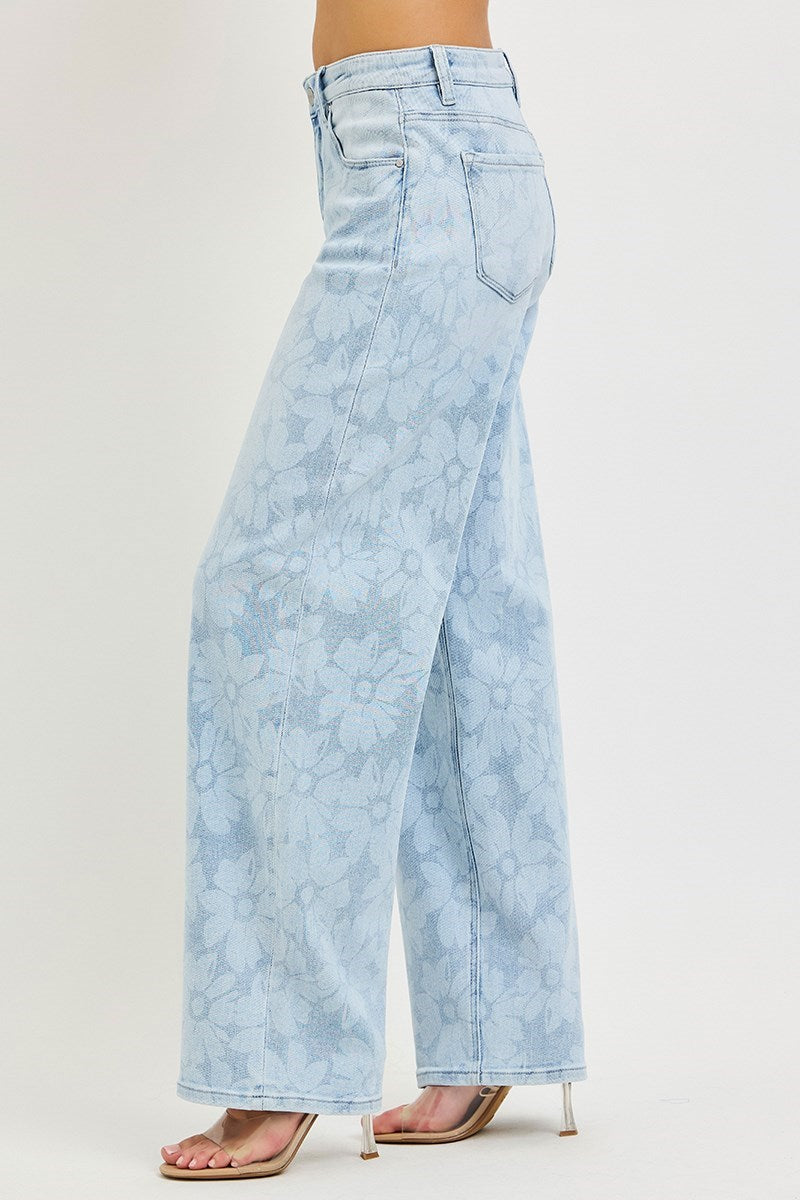 Risen Sunwashed Floral Jean  21580