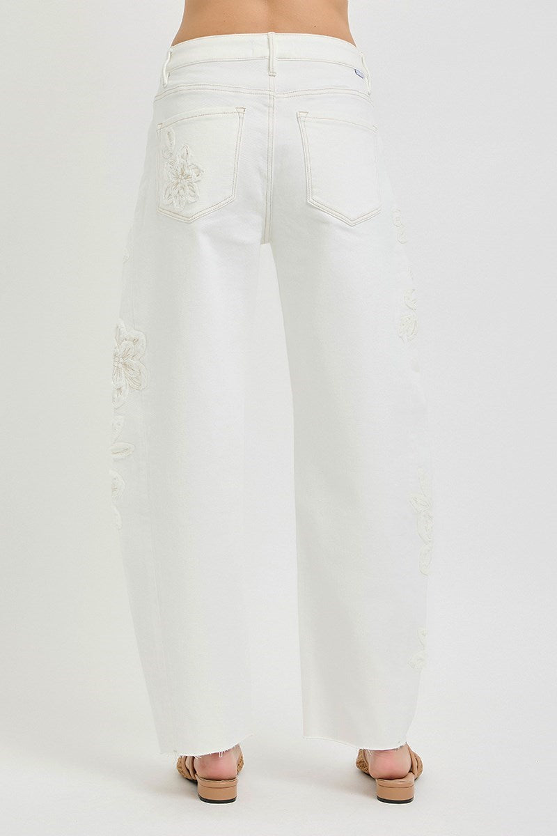 Risen Floral Patch Jeans 21581