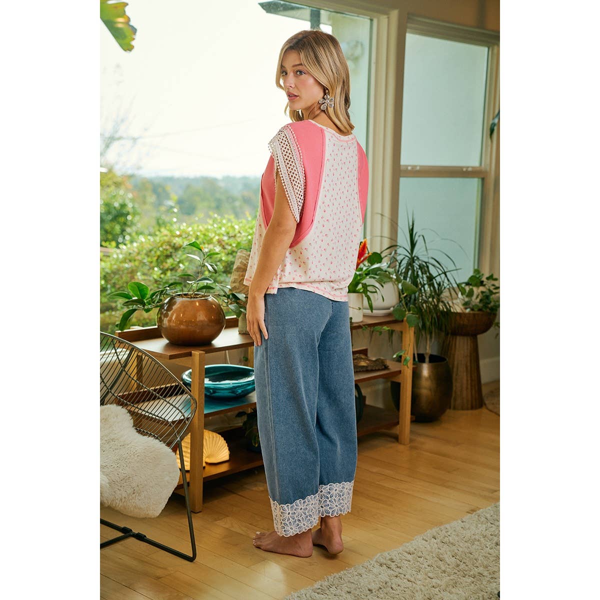 A Little Lace Denim Pant