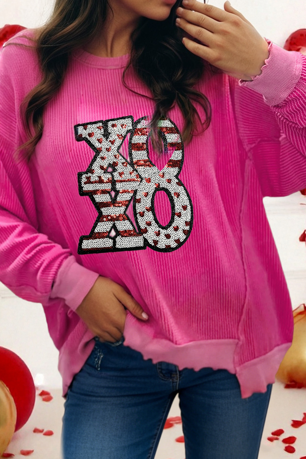 XOXO Sequin Pullover Top