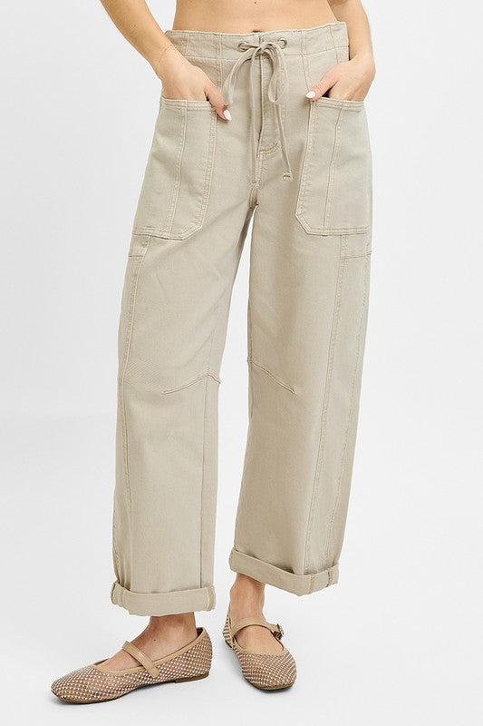 Almond Cargo Barrel Pant
