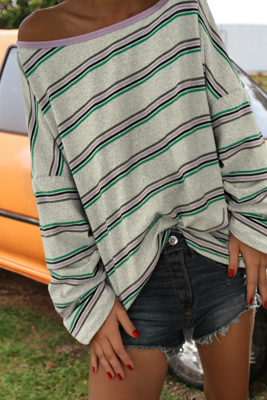 Striped Drop Shoulder Top