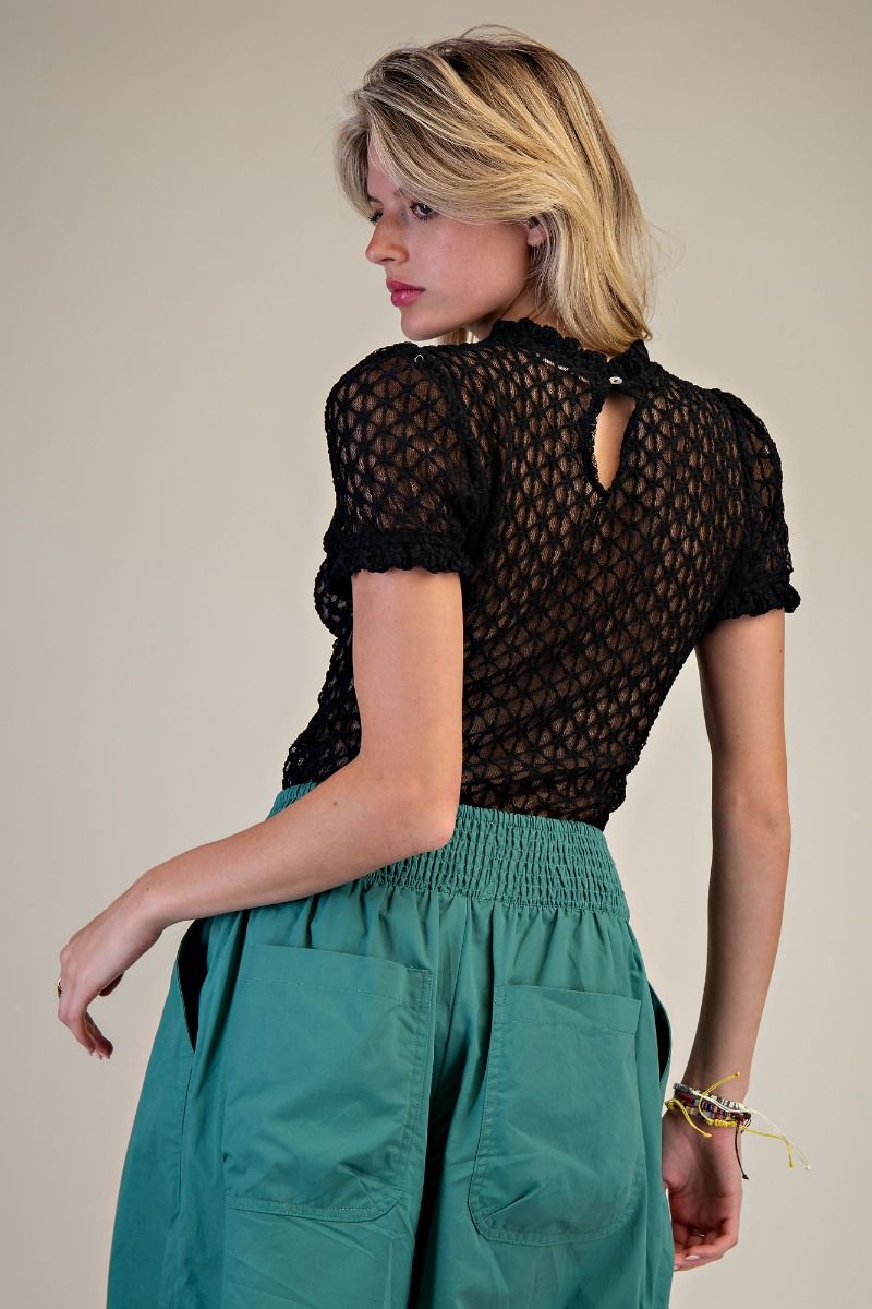 Black Mesh Top
