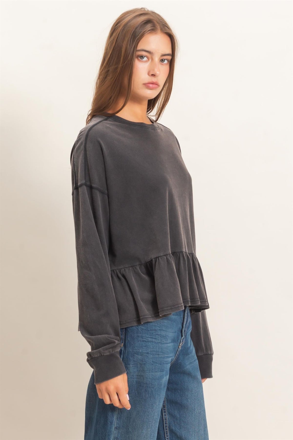 Black Peplum Top