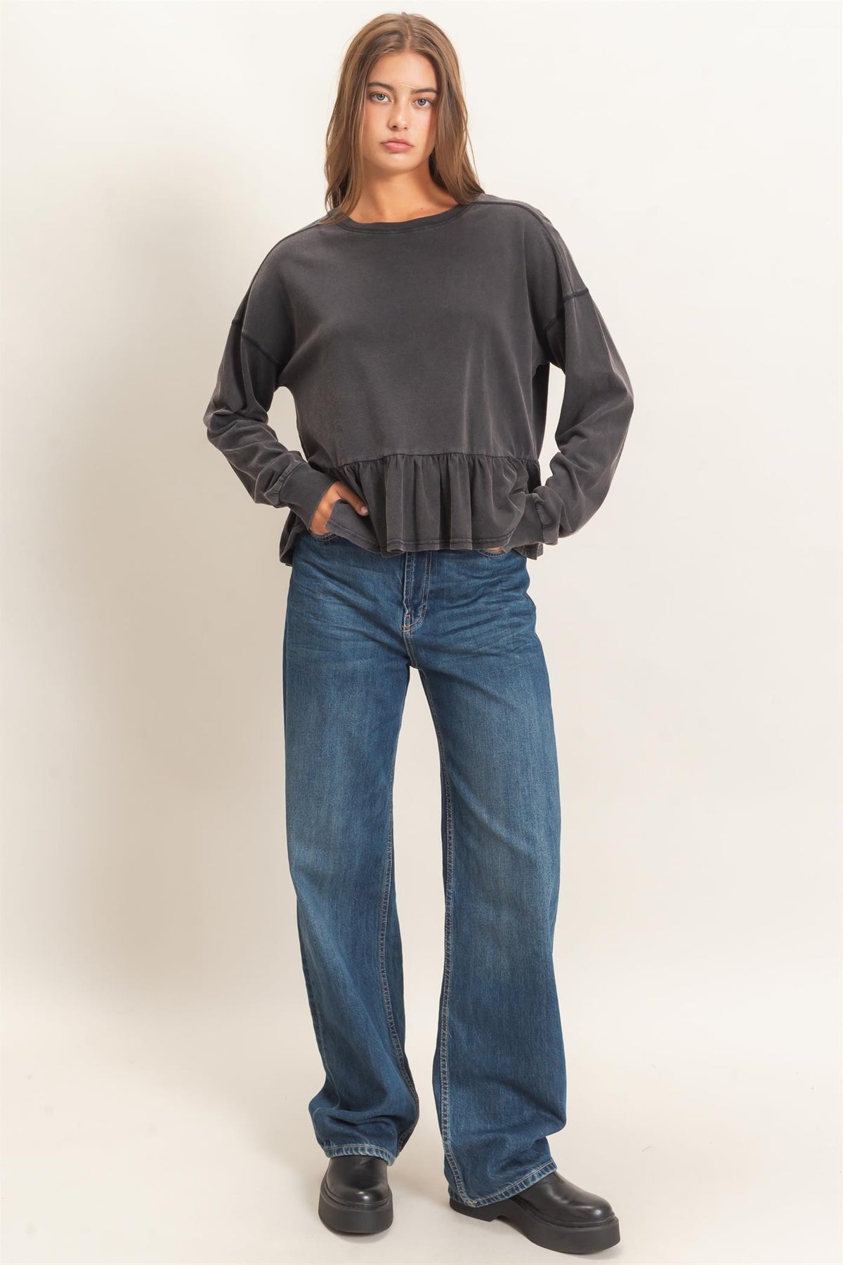 Black Peplum Top