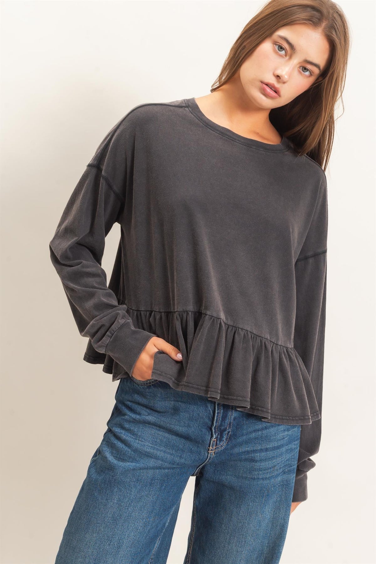 Black Peplum Top