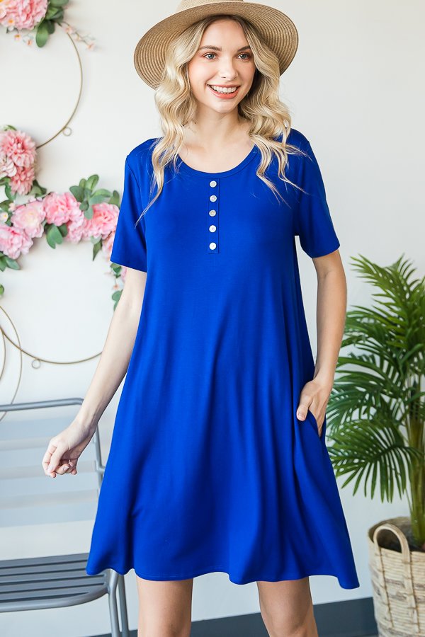 Button Midi Dress