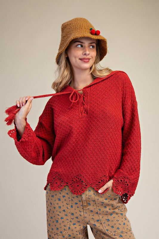 Boho Red Sweater