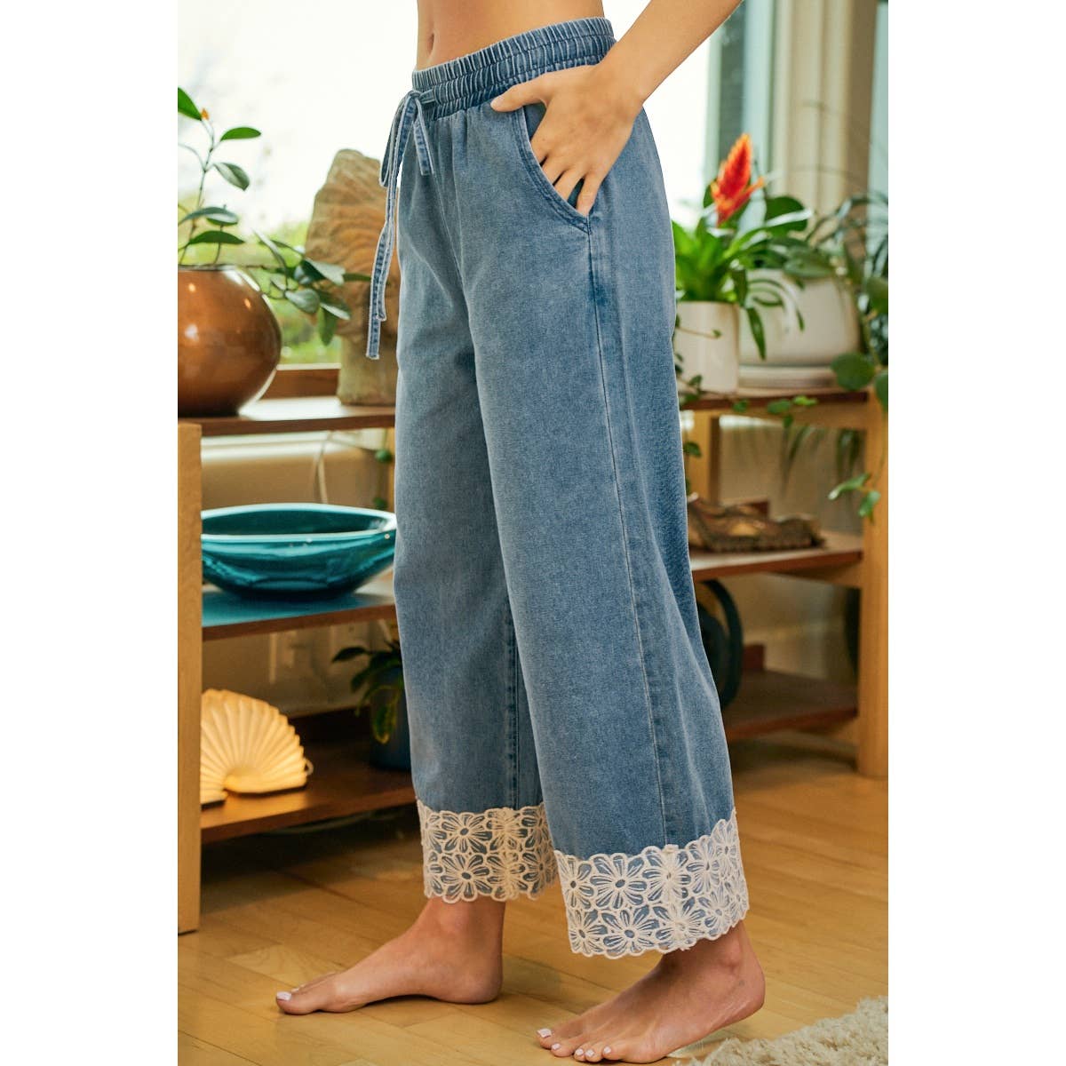 A Little Lace Denim Pant