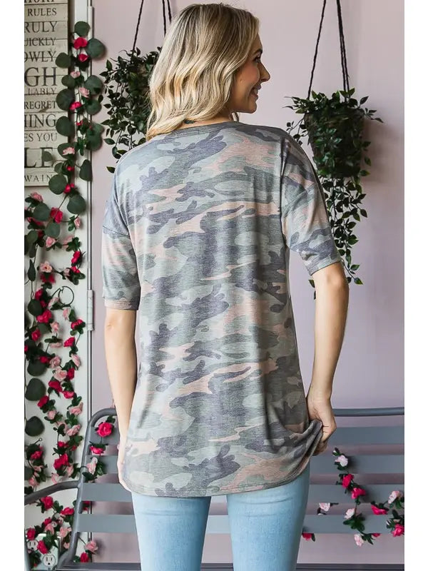 Camo & Charcoal Top